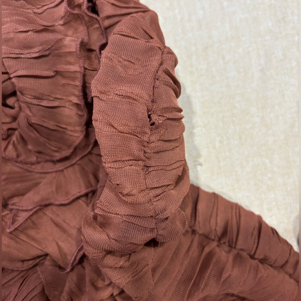 RED WINDSOR DRESS XS and BROWN ZARA RUFFLE DRESS XS - Picture 5 of 9